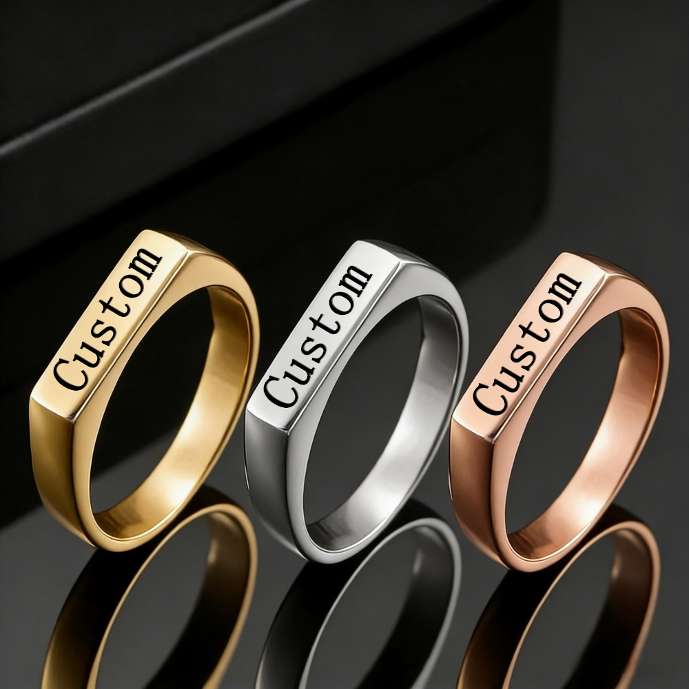 Statement Cocktail Ring - خاتم مخصص منقوش بالاسم والصورة من