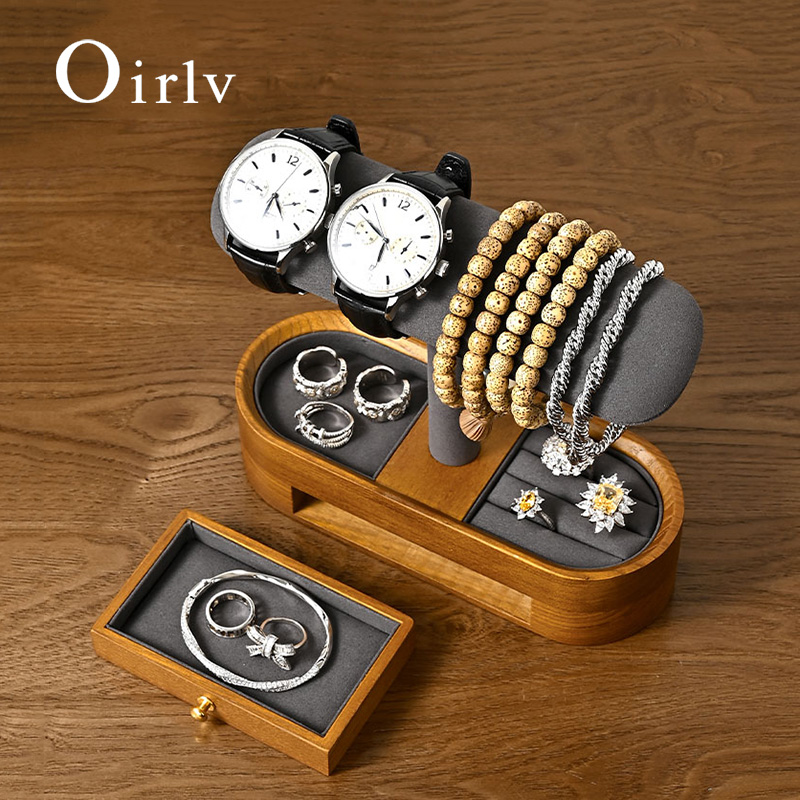 Jewellery Watch - Oirlv خشب متين ساعة منظم الرف