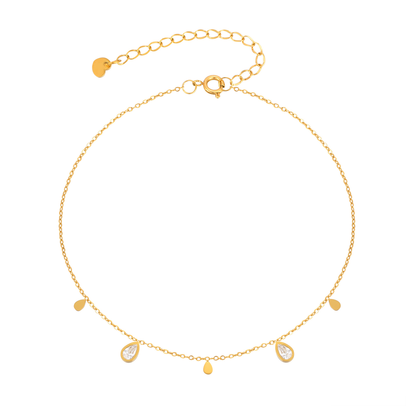 Jc Jewelry & Watches - خلخال الزركون على شكل قطرة ماء