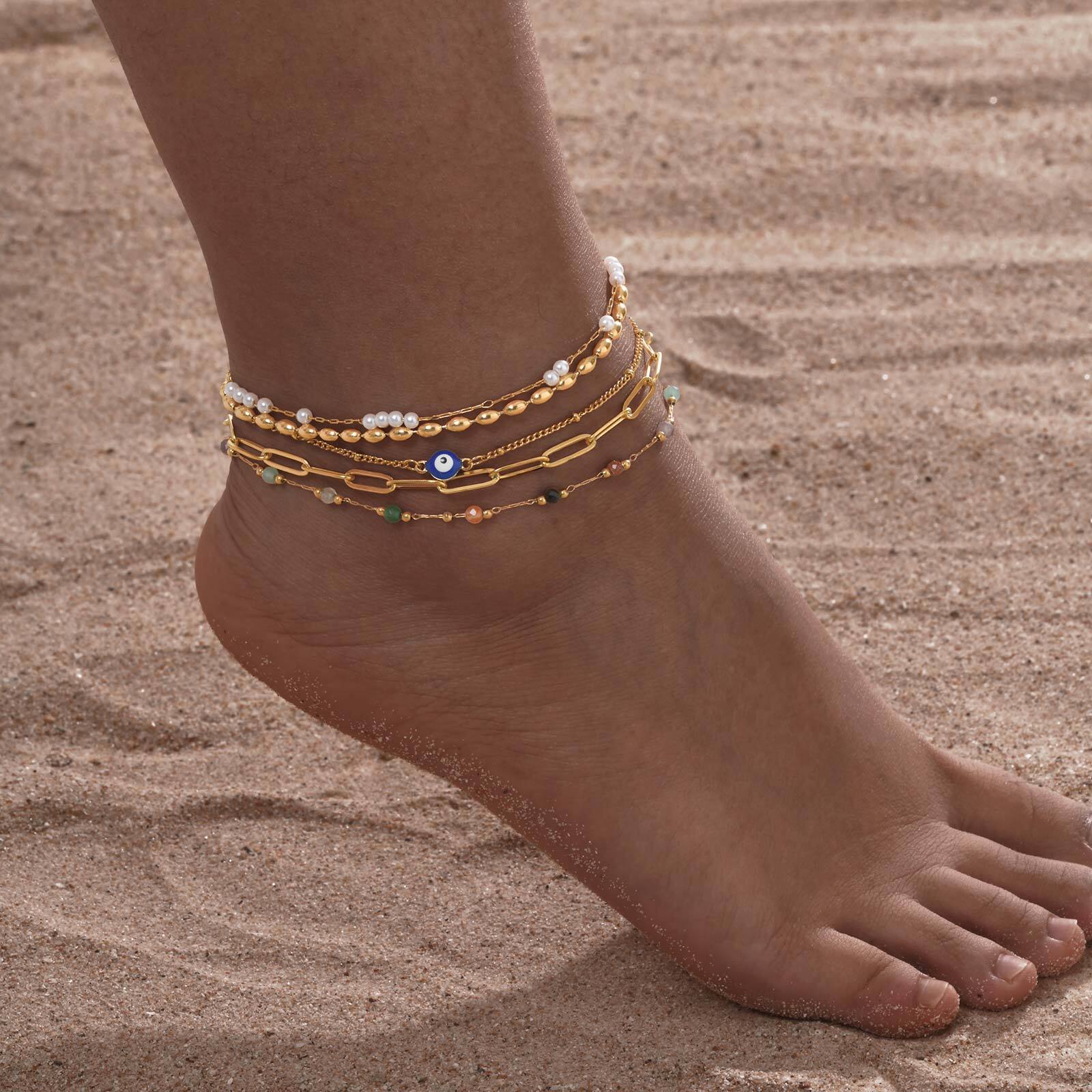 Jc Jewelry & Watches - سوار خلخال ذو طبقات مطلية بالذهب