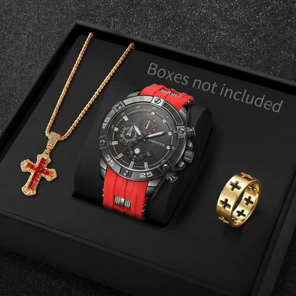 Jewelry Type Watches - 3 قطع ساعة رياضية رجالية أنيقة