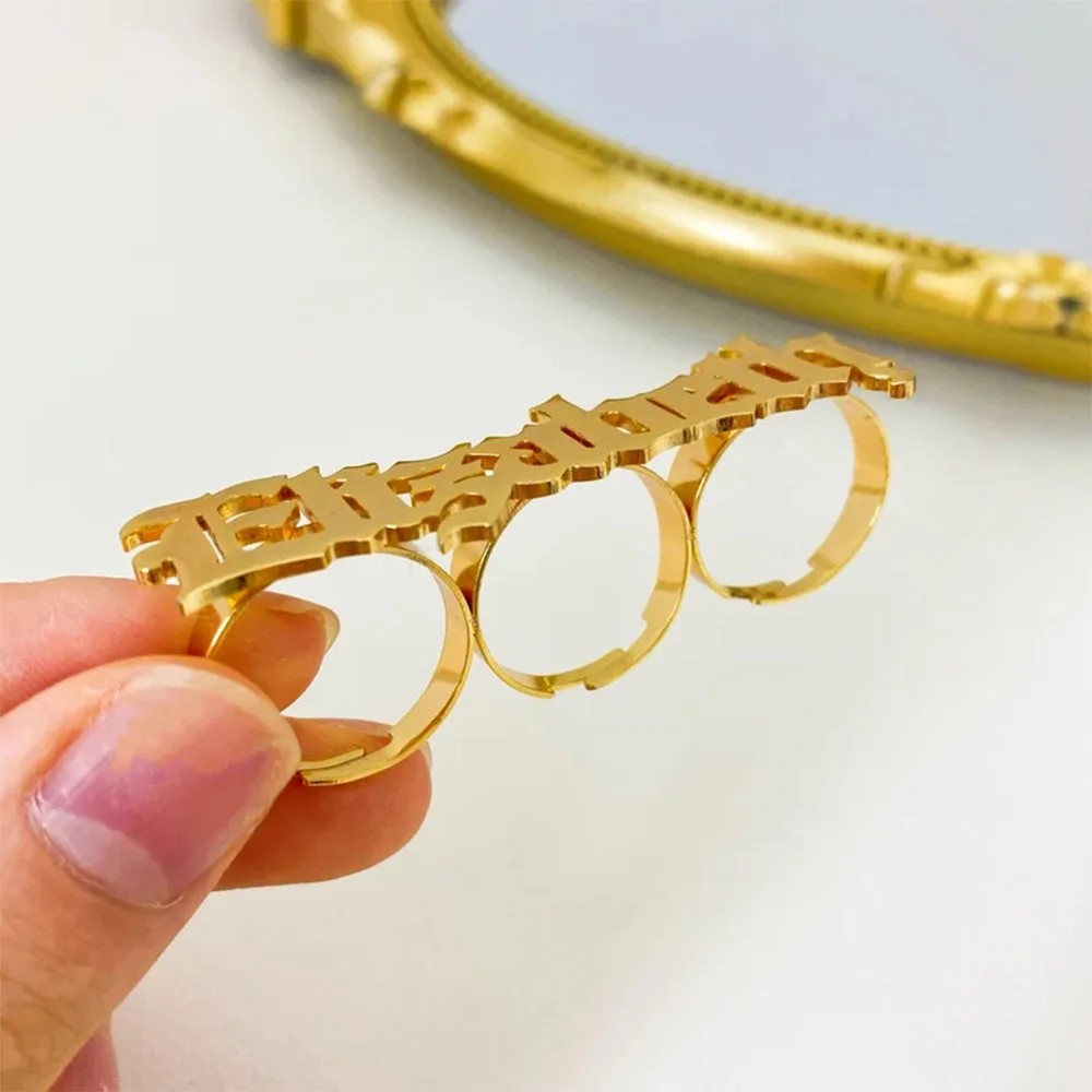 اسم مخصص خاتم المرأة المفصل كب - مراجعة Statement Cocktail Ring وسعره