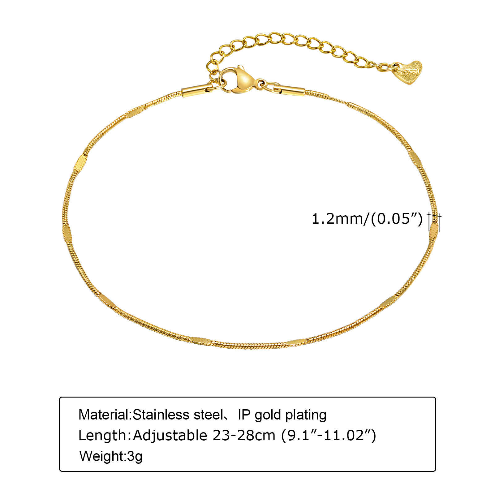 خلخال على شكل سلسلة ثعبان أنيق - مراجعة Jc Jewelry & Watches وسعره