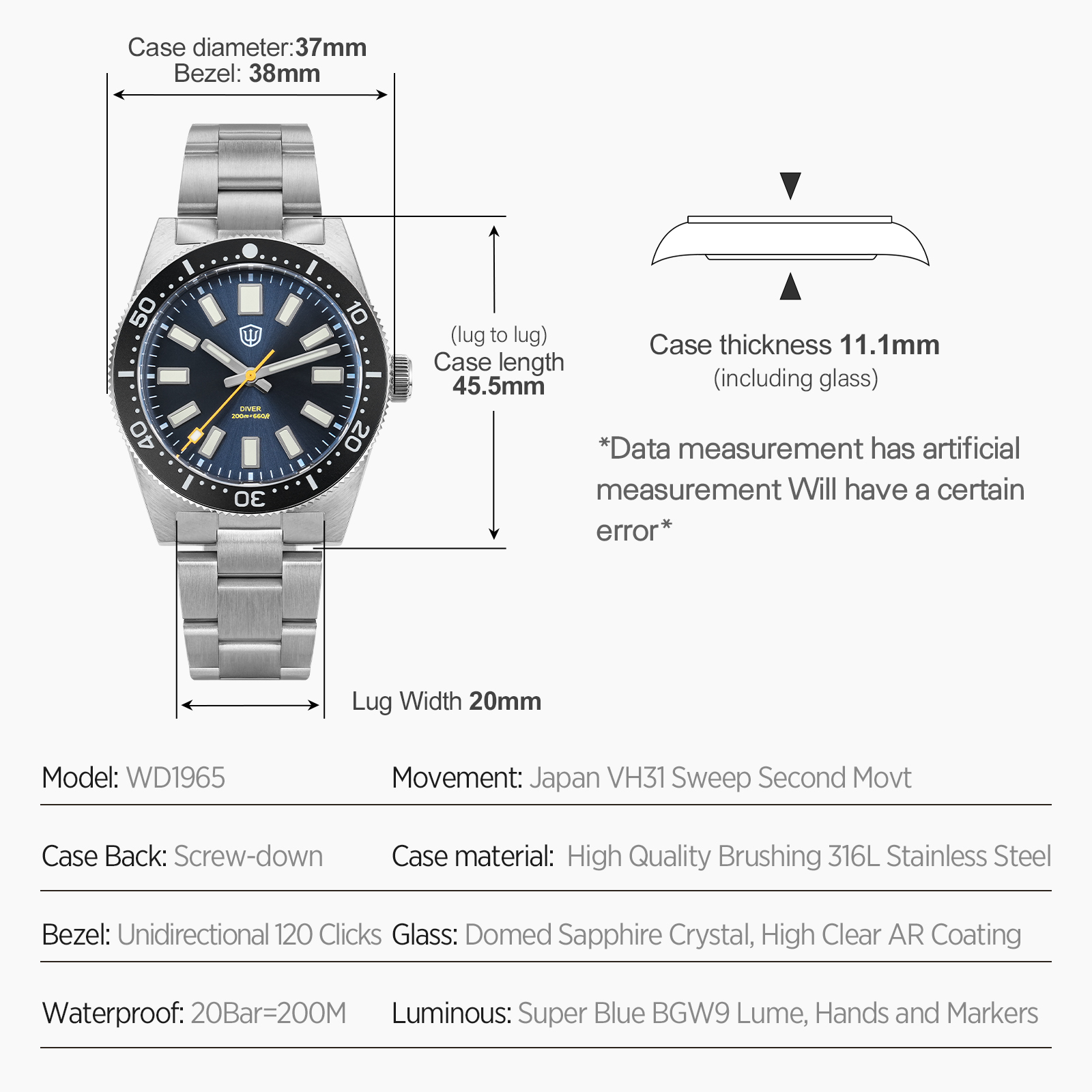 ساعة يد رجالية Watchdives WD19 - مراجعة Jewellery Watch وسعره