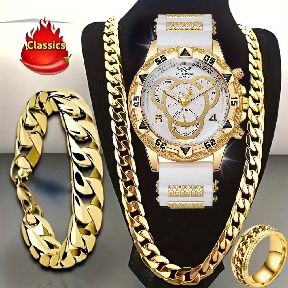 طقم فاخر للرجال مكون من 4 قطع، - مراجعة Jewelry Type Watches وسعره