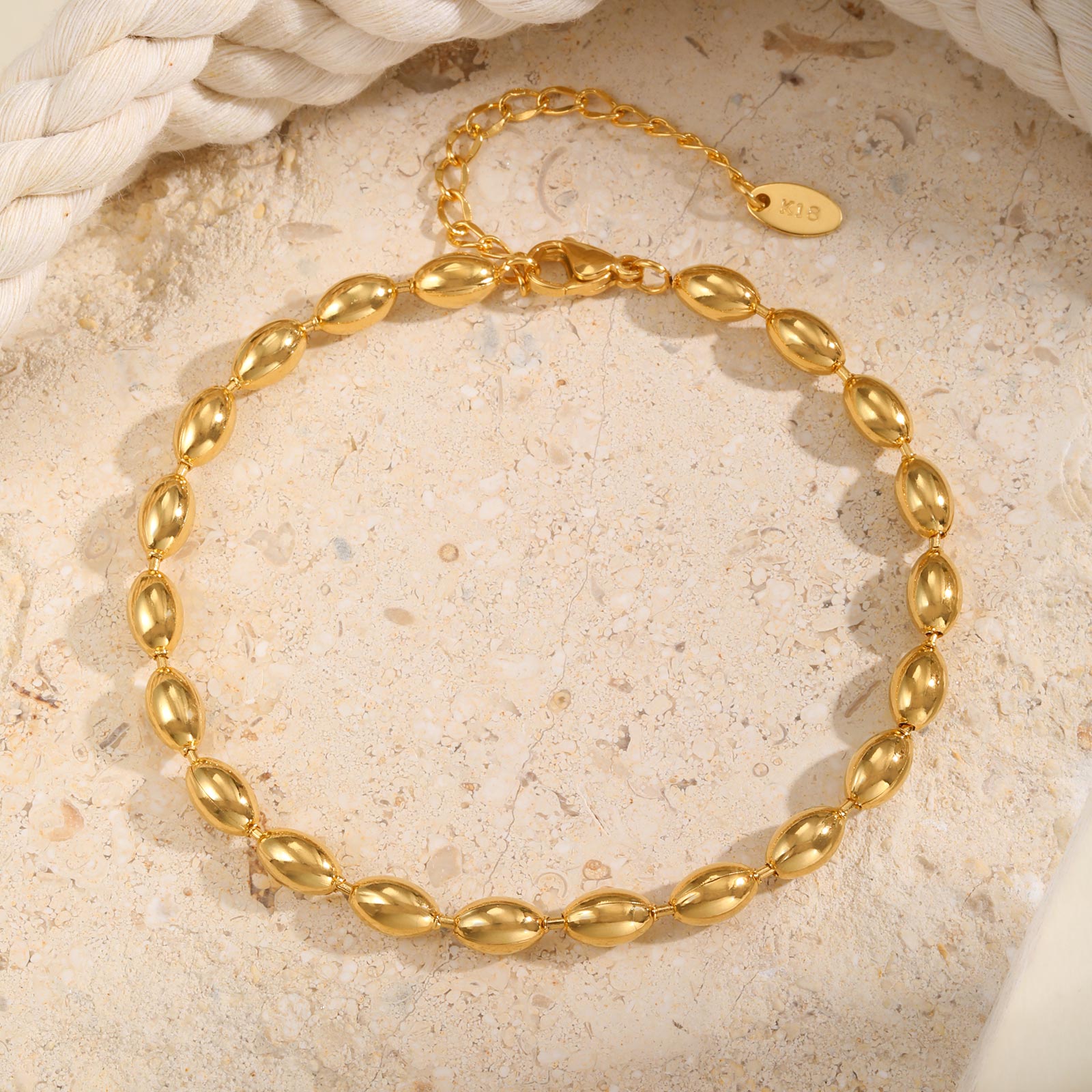 خلخال سلسلة من خرز الرجبي من ا - مراجعة Jc Jewelry & Watches وسعره