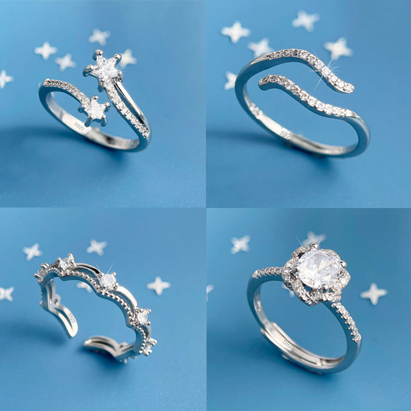 925 فضة خواتم للنساء هندسية غر - مراجعة Statement Cocktail Ring وسعره