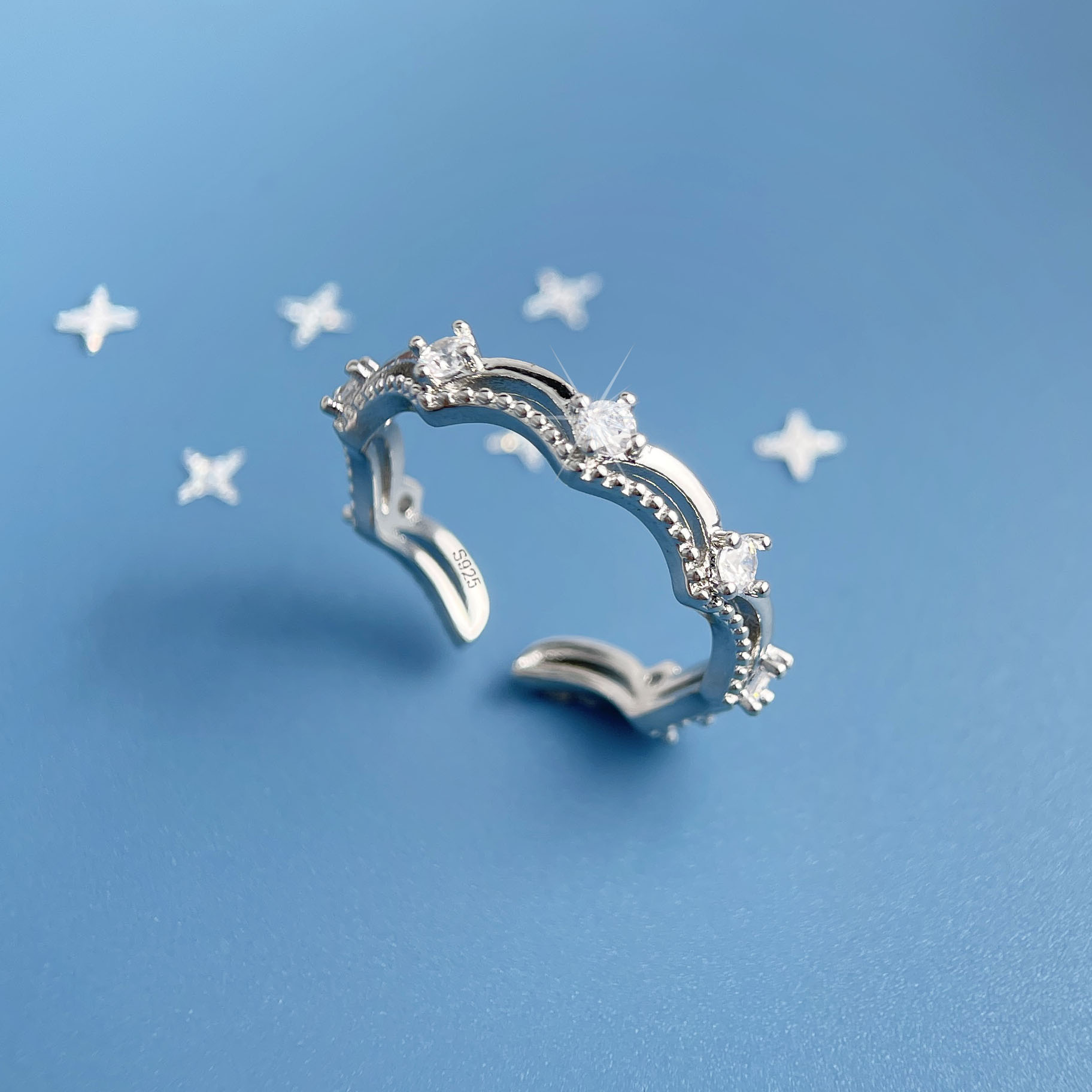 925 فضة خواتم للنساء هندسية غر - مراجعة Statement Cocktail Ring وسعره
