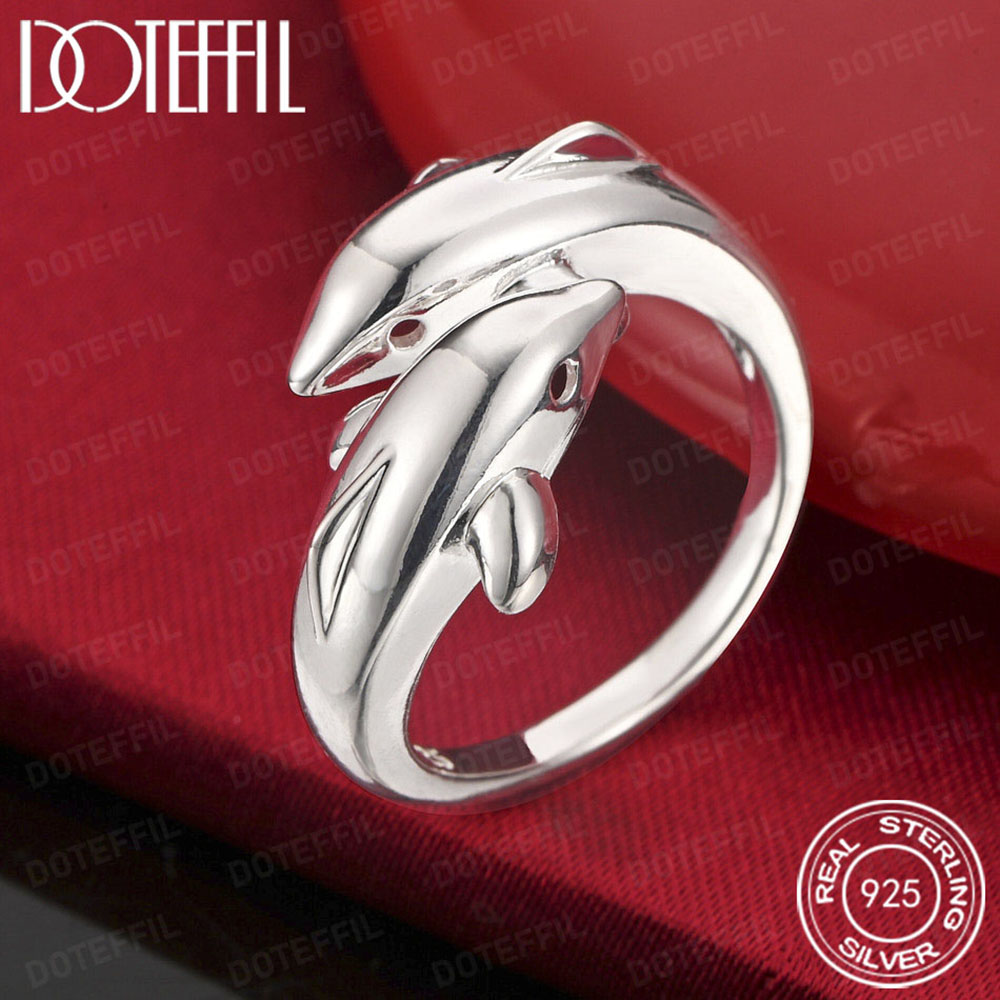925 فضة مزدوجة دولفين سحر امرأ - مراجعة Statement Cocktail Ring وسعره