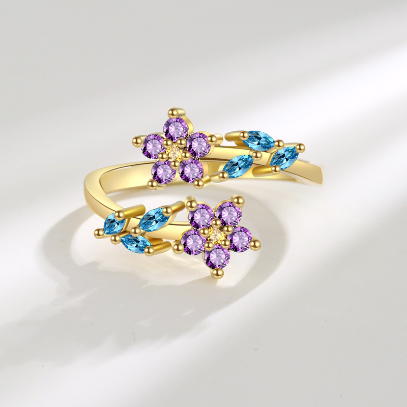 خواتم زهرة وأوراق شجر من الفضة - مراجعة Statement Cocktail Ring وسعره