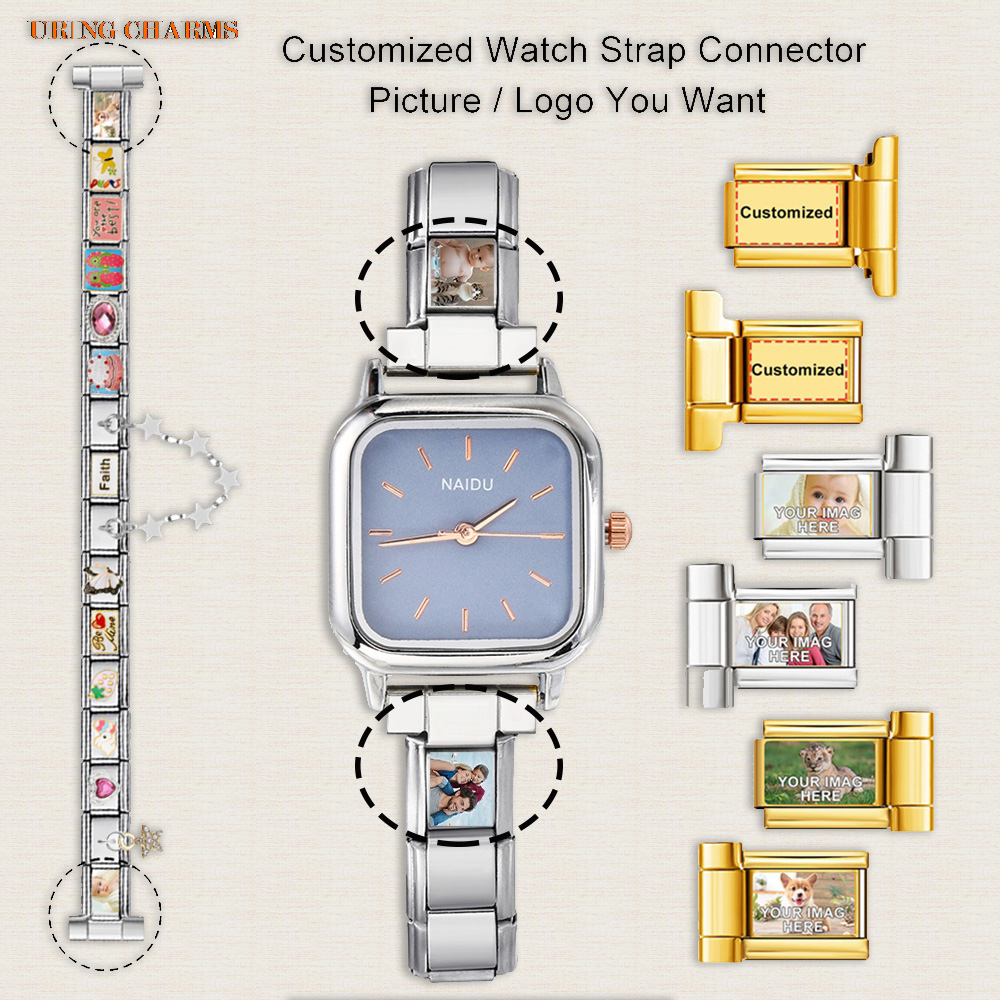 1 زوج صورة شعار مخصص حزام ساعة - مراجعة Jewelry Watches For Women وسعره