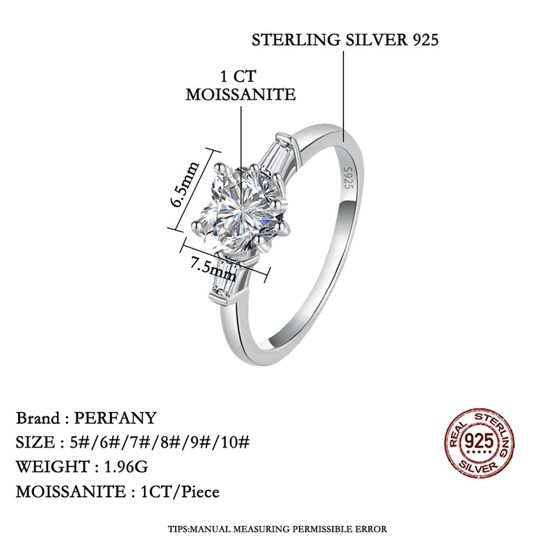 PERFANY 1CT القلب قطع مويسانيت - مراجعة Statement Cocktail Ring وسعره