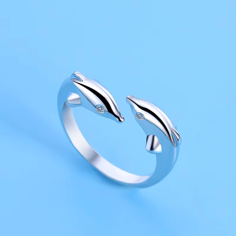 925 فضة دولفين خاتم البساطة مو - مراجعة Statement Cocktail Ring وسعره