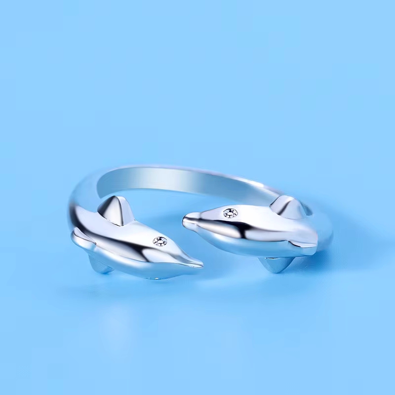 925 فضة دولفين خاتم البساطة مو - مراجعة Statement Cocktail Ring وسعره