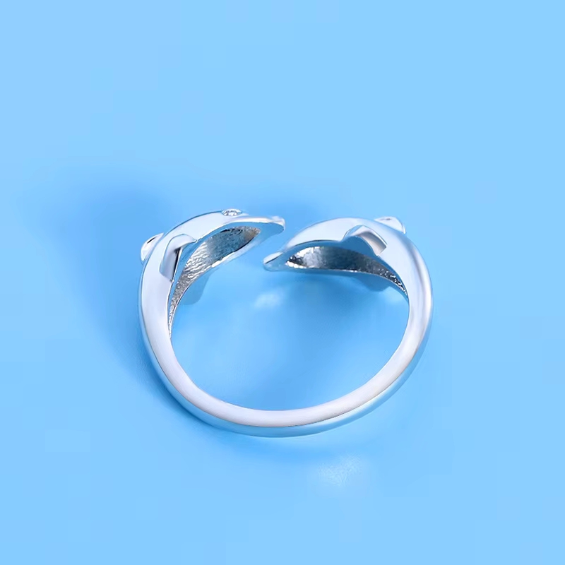 925 فضة دولفين خاتم البساطة مو - مراجعة Statement Cocktail Ring وسعره