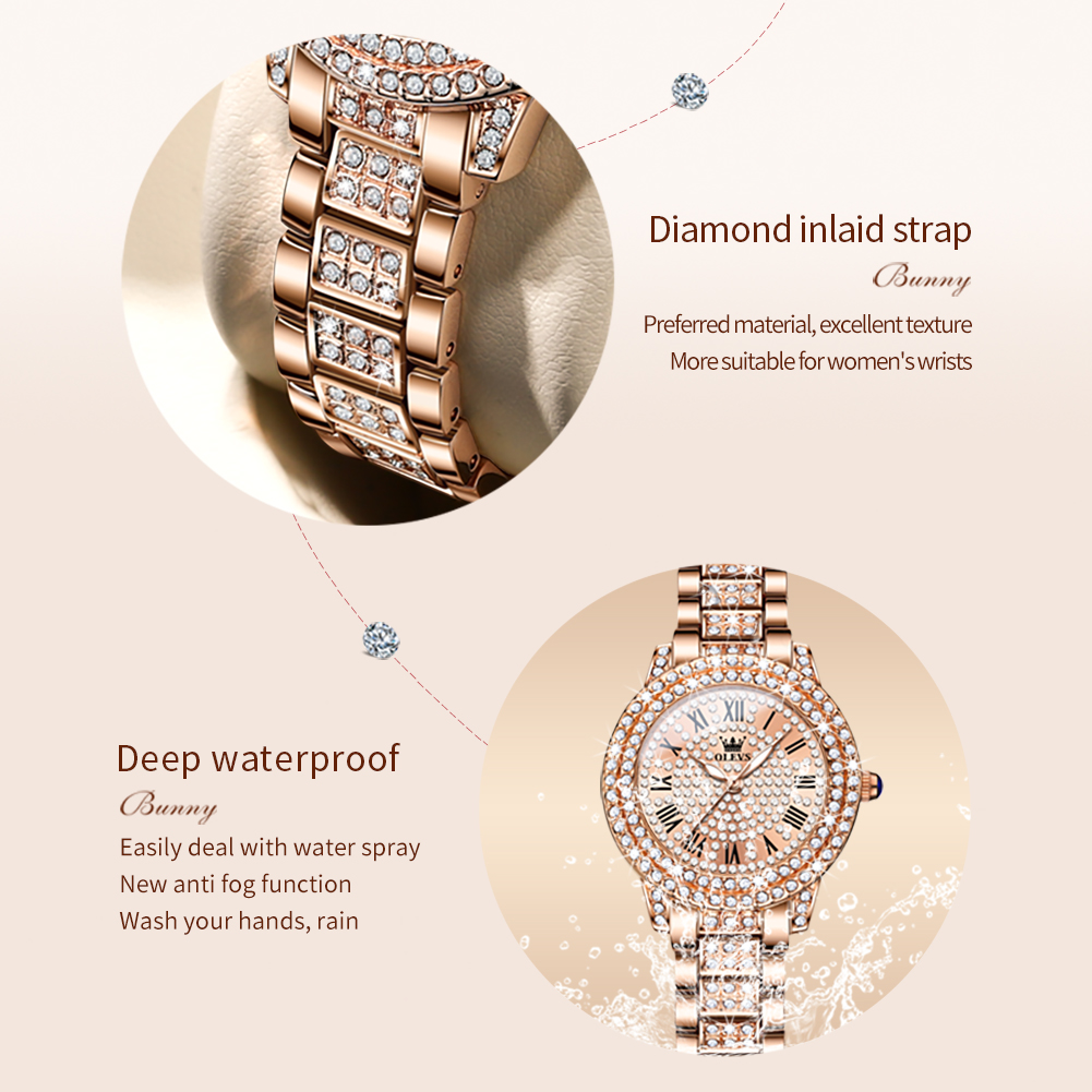 ساعة OLEVS 9943 كوارتز أصلية ف - مراجعة Jewelry Watches For Women وسعره
